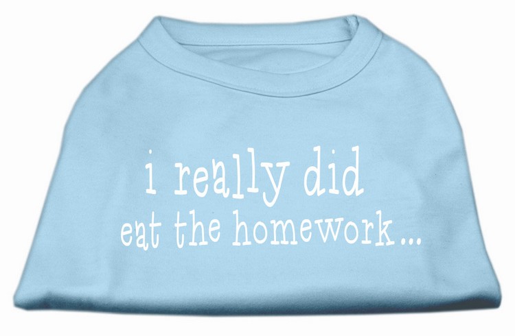 I really did eat the Homework Screen Print Shirt Baby Blue XL